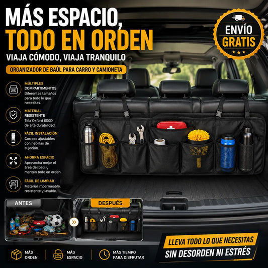 Organizador de Baúl para todo tipo de Carro  – Ahorra Espacio y Mantén Todo en Orden