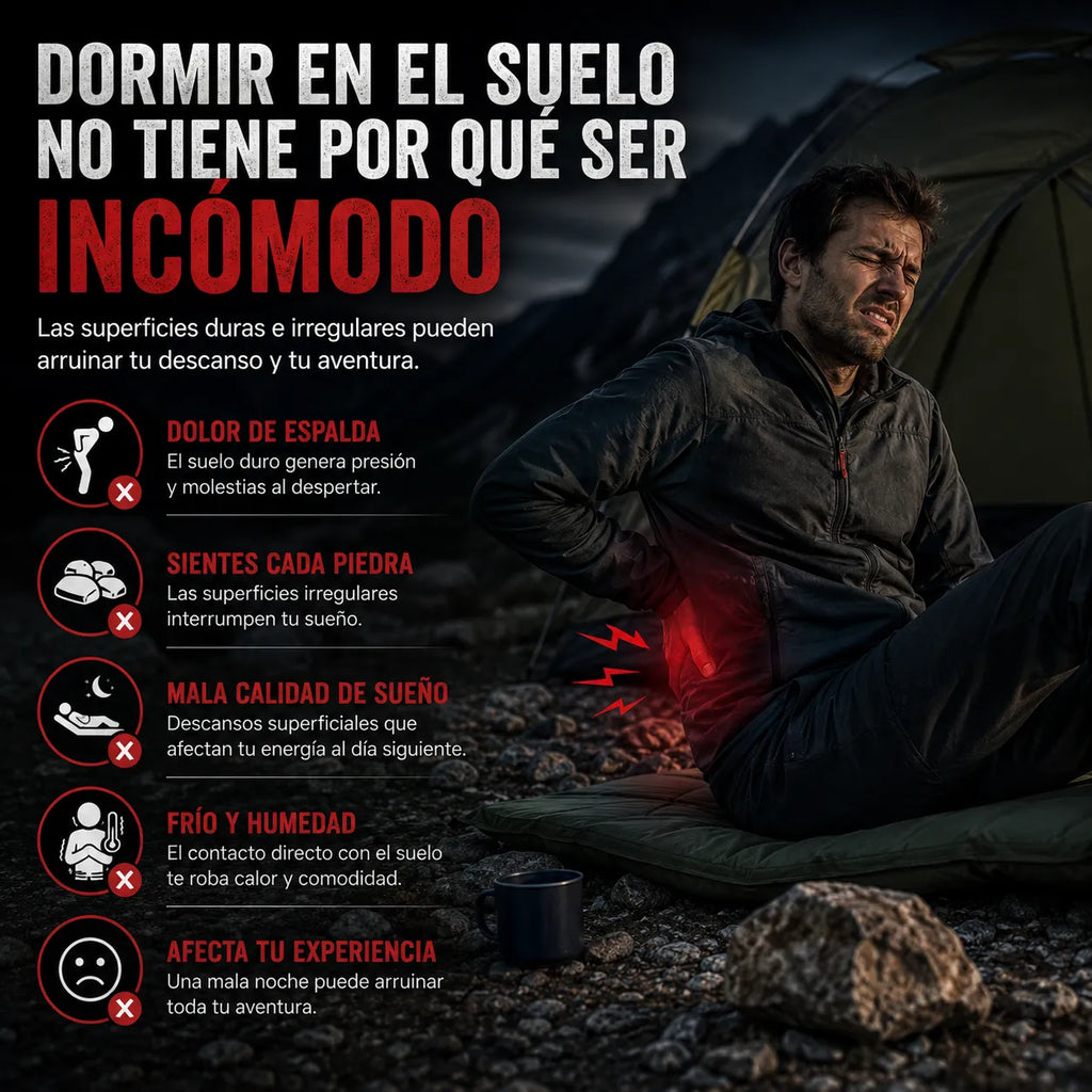 Colchoneta Camping Autoinflable – Duerme Cómodamente Donde Quieras, Ultraligera, Impermeable y con Almohada Integradatátil para Camping, Senderismo y Viajes