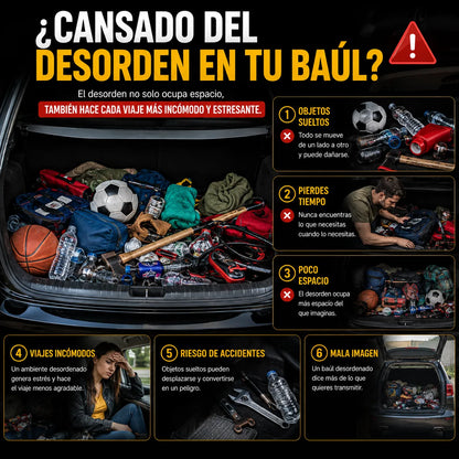 Organizador de Baúl para todo tipo de Carro  – Ahorra Espacio y Mantén Todo en Orden