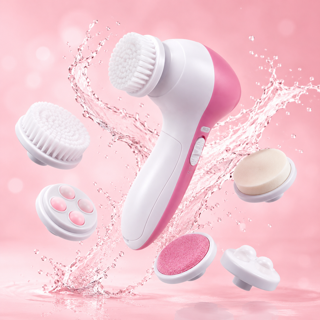 Masajeador Facial De Pilas 5 En 1 : Limpieza facial profunda para una piel más radiante