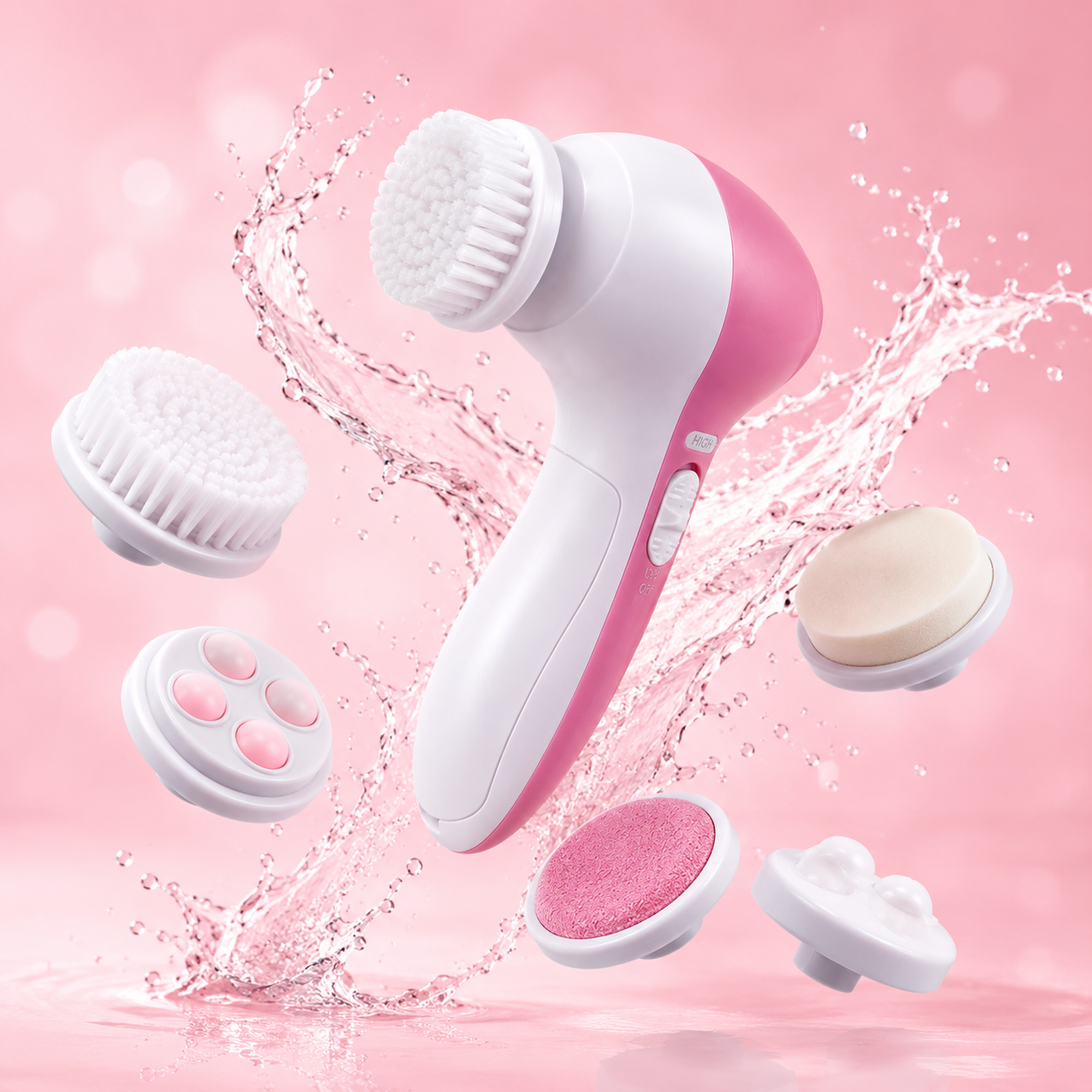 Masajeador Facial De Pilas 5 En 1 : Limpieza facial profunda para una piel más radiante