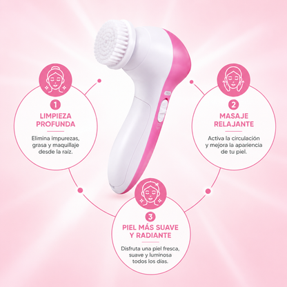 Masajeador Facial De Pilas 5 En 1 : Limpieza facial profunda para una piel más radiante