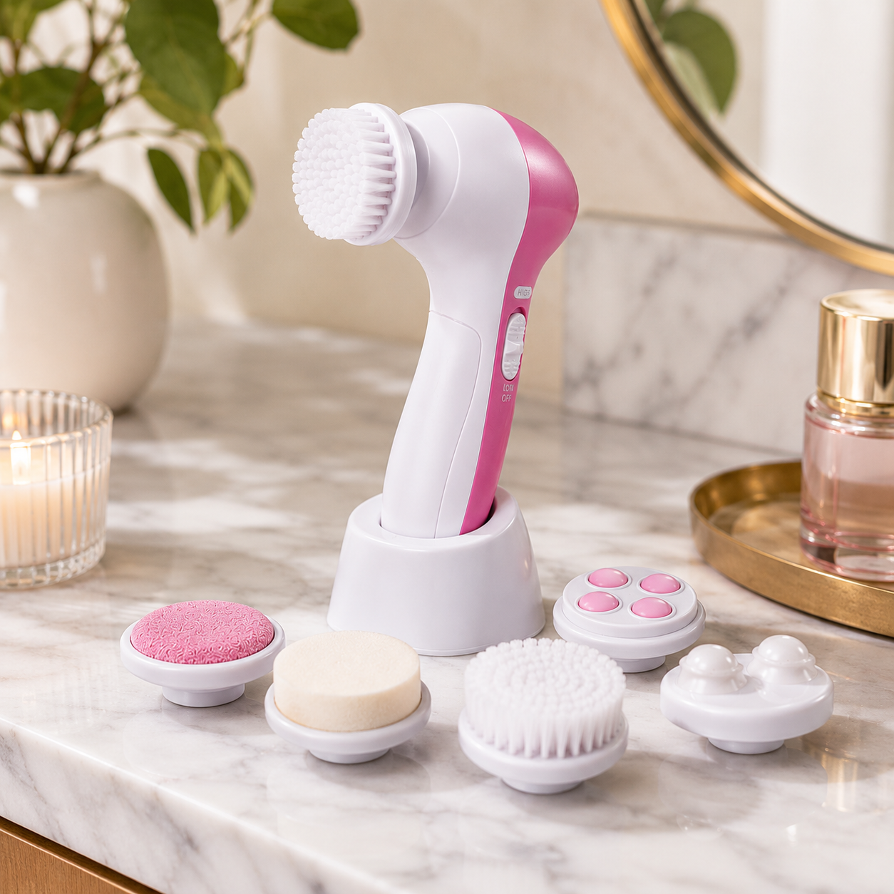 Masajeador Facial De Pilas 5 En 1 : Limpieza facial profunda para una piel más radiante