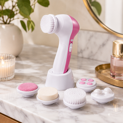 Masajeador Facial De Pilas 5 En 1 : Limpieza facial profunda para una piel más radiante